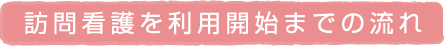 訪問看護を利用開始までの流れ